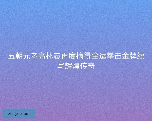 五朝元老高林志再度摘得全运拳击金牌续写辉煌传奇 五朝元老高林志再度摘得全运拳击金牌续写辉煌传奇